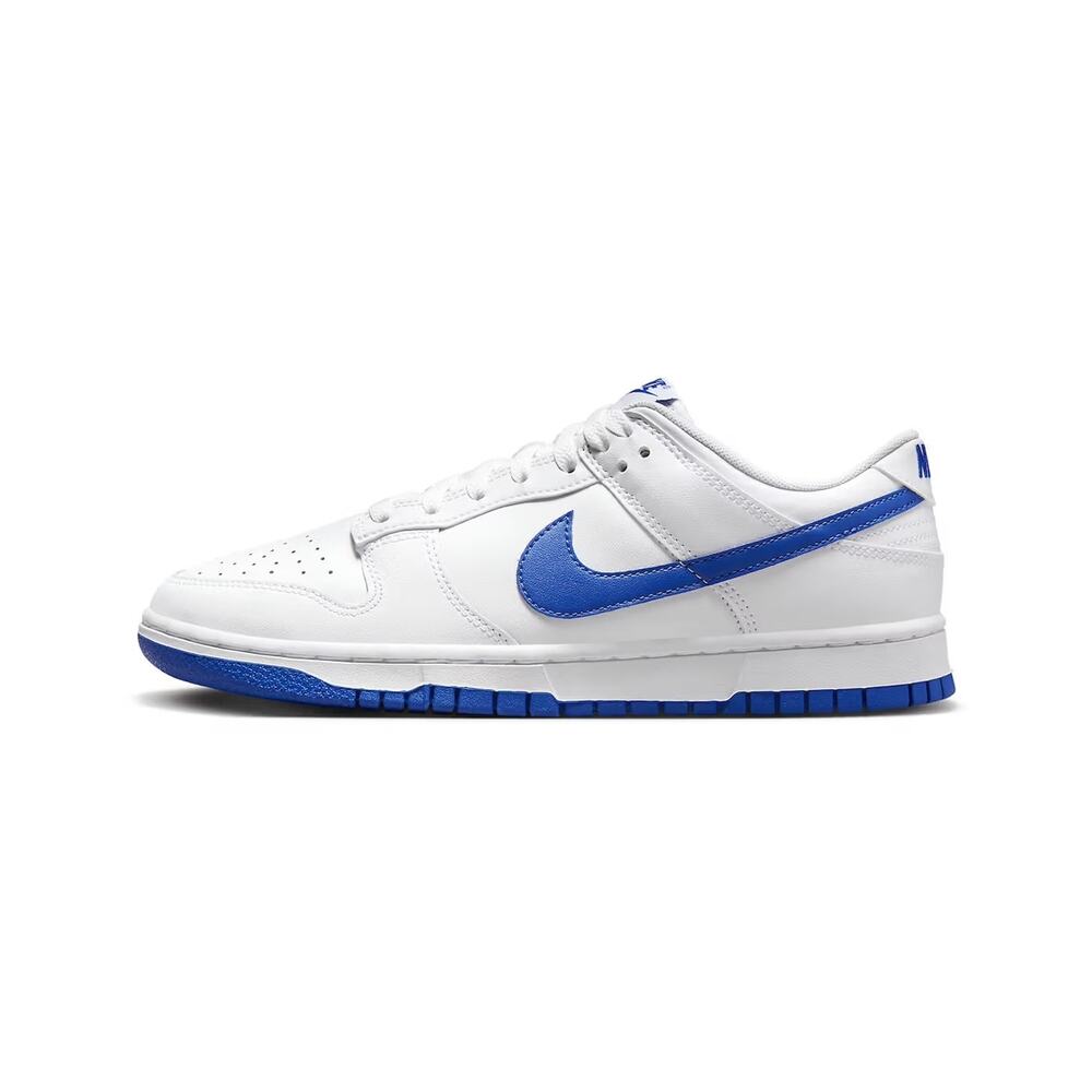 Size 12 • Nike Dunk Low Retro • White / Hyper Royal • Cross-Posted • Firm